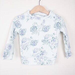 Petit Peony Mint Green Rose Floral Sweatshirt Girls 6-12 Months